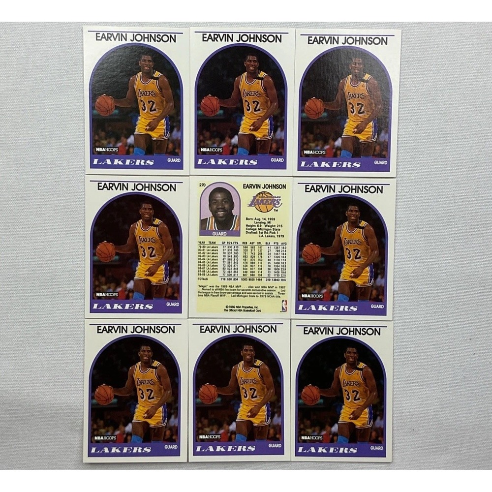 1989-90 NBA Hoops Magic Johnson Card #270 Los Angeles Lakers Basketball‎ 50-Pack
